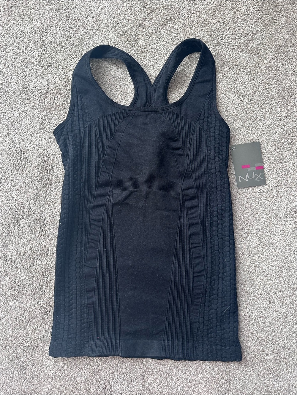 NUX Black Sculpted Seamless Racerback Tank